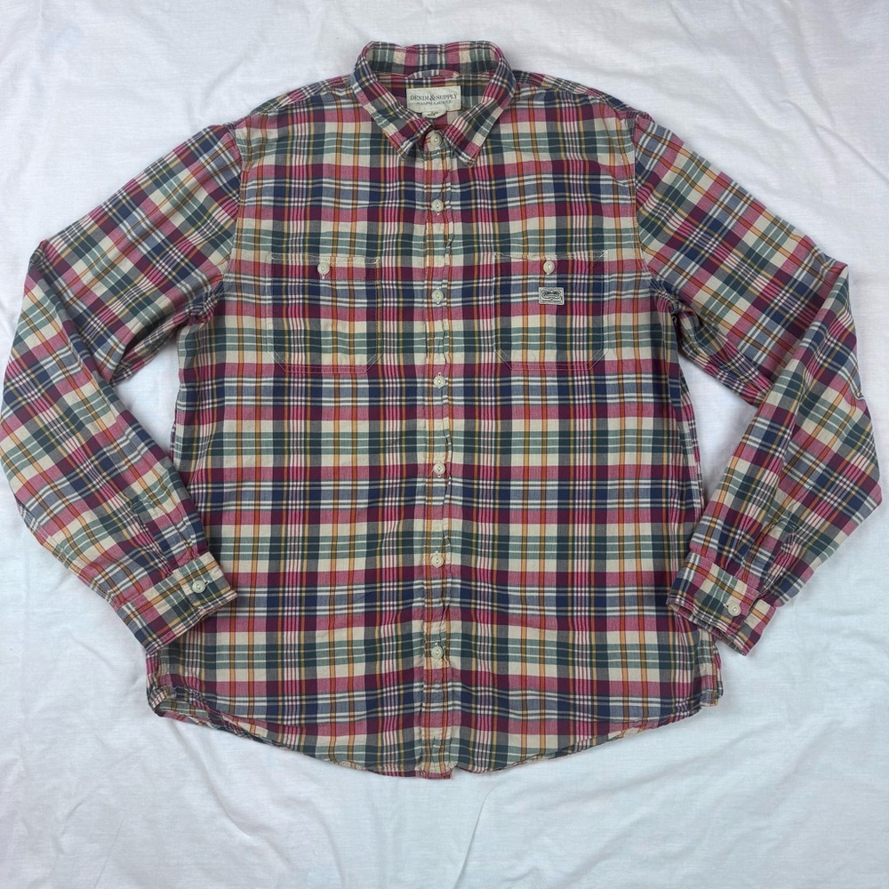 Denim And Supply Ralph Lauren Plaid Cotton Button Up XL